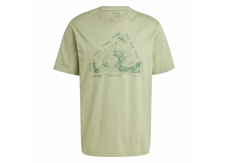 adidas City Escape Landscape Graphic Tee Tent Green Hombre