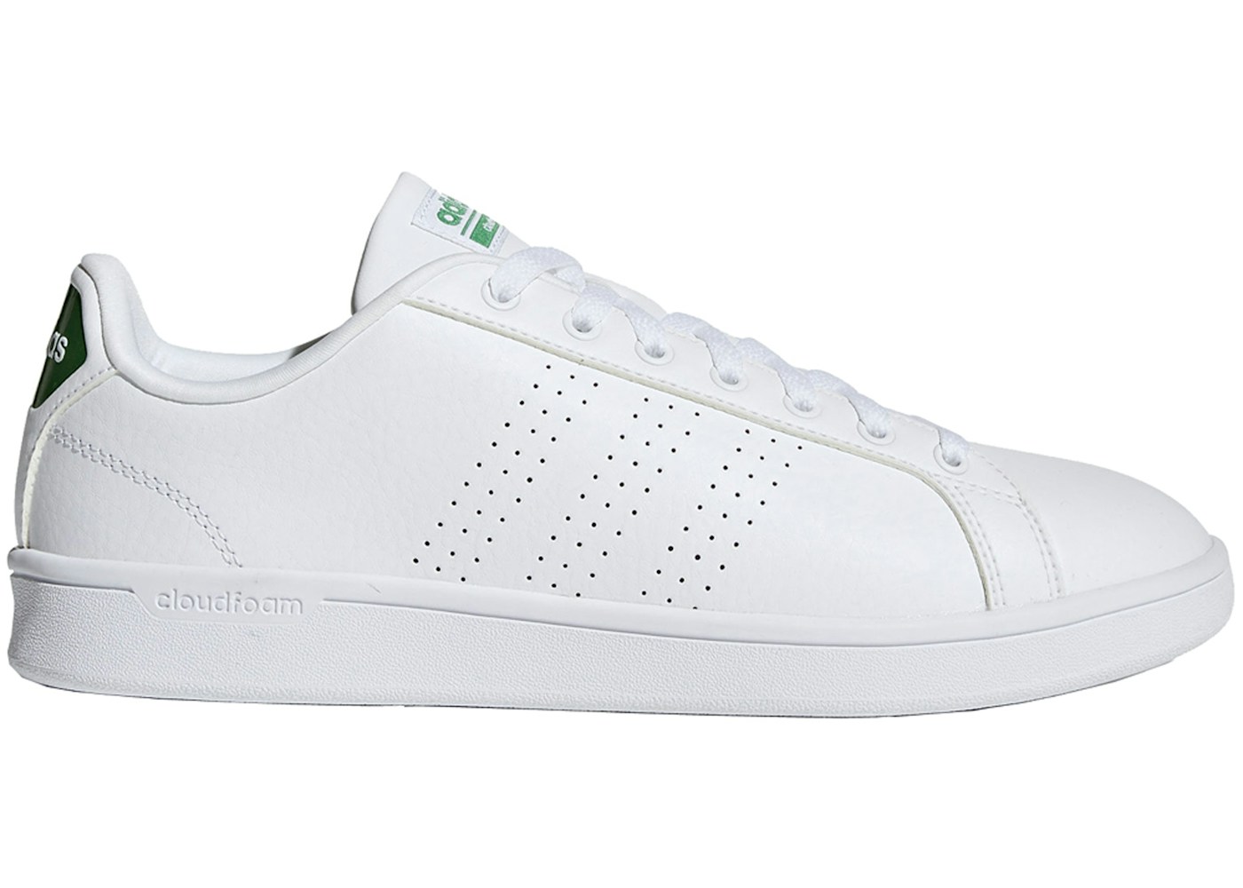 Adidas Cloudfoam Advantage Clean White Green Aw3914 Adidas Cloudfoam Advantage Clean White Green Aw3914