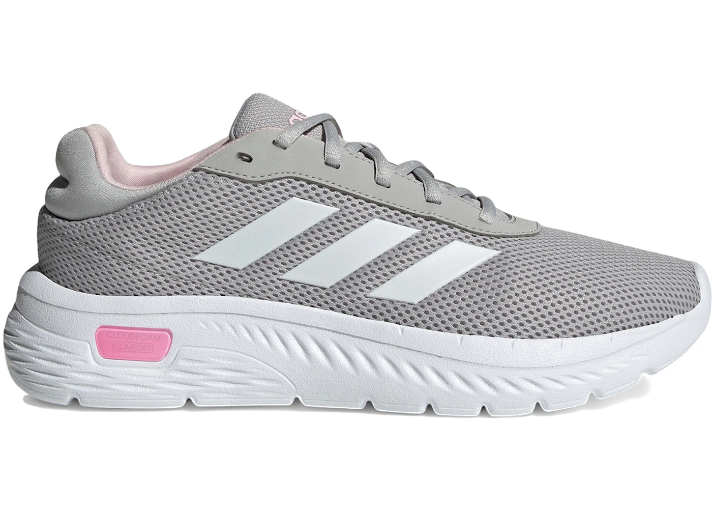 adidas Cloudfoam Comfy Grey Two Cloud White Clear Pink (Women's