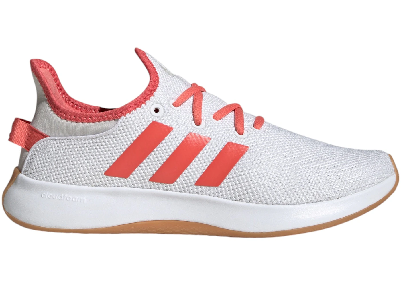 adidas Cloudfoam Pure Cloud White Preloved Scarlet Grey (Women's
