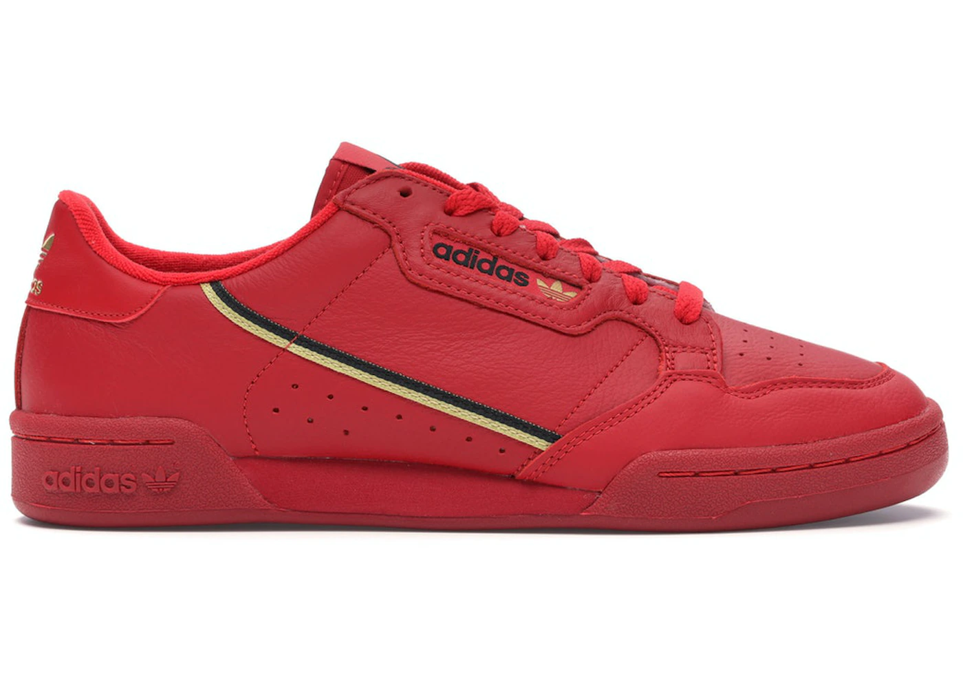 Red adidas continental 80 hotsell