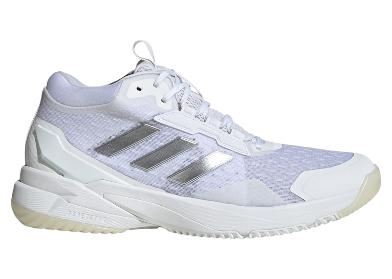 Pre-owned Adidas Originals Crazyflight 6 Mid Indoor (women's) Sneakers In Cloud White/silver Metallic/core Black In Multi