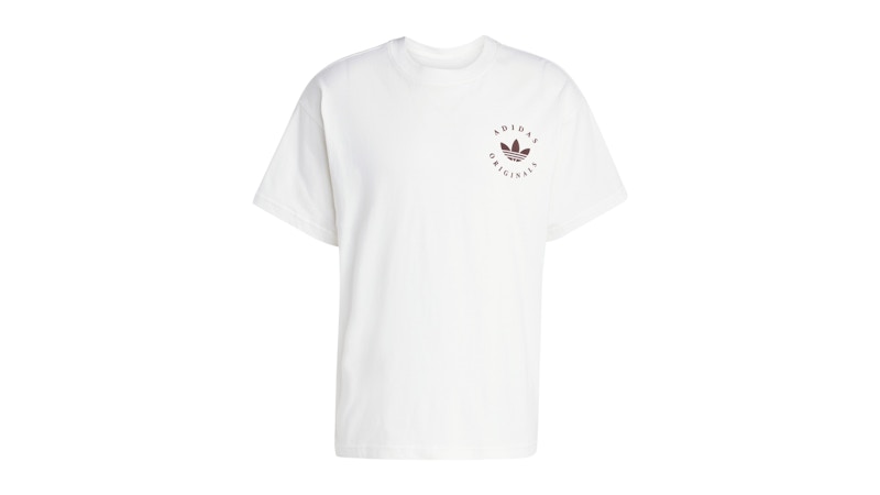 [ ] Regular Fit Curved Logo T-Shirt ★大人気★ adidas Curved Trefoil Logo Gfx T-Shirt Core White メンズ