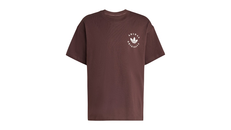 adidas Curved Trefoil Logo Gfx T-Shirt Shadow Brown Men's
