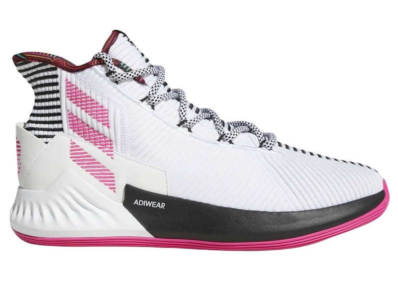 adidas D Rose 9 White Black Pink Men s BB7658 US