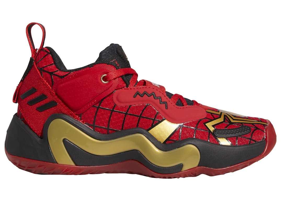 Pre-owned Adidas Originals Adidas D.o.n. Issue #3 Marvel Spider-man (gs) In Vivid Red/gold Metallic/core Black