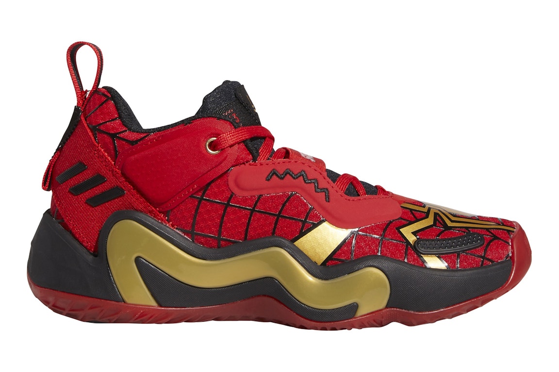 Pre-owned Adidas Originals Adidas D.o.n. Issue #3 Marvel Spider-man (gs) In Vivid Red/gold Metallic/core Black
