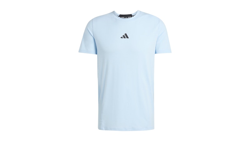 Pre-owned Adidas Originals Men's Adidas Designed For Workout Tee Shirt In Glow Blue