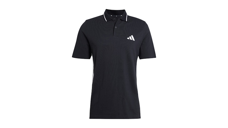 adidas Polo Piqué Rayas Essentials Blanco/Negro Hombre SS25 MX