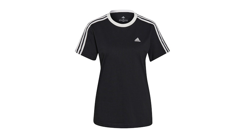 Pre-owned Adidas Originals Women's Adidas Essentials 3stripes T-shirt In Black/white