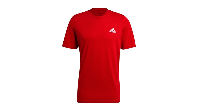 adidas Essentials Embroidered Small Logo T-Shirt Scarlet