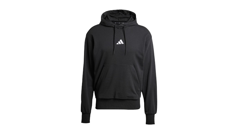 Pre-owned Adidas Originals Men's Adidas Essentials Feelcozy French Terry Hoodie In Black/white In Multi