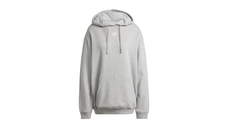 Pre-owned Adidas Originals Women's Adidas Essentials Loose French Terry Hoodie In Medium Grey Heather