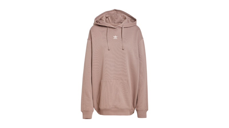 Pre-owned Adidas Originals Women's Adidas Essentials Loose French Terry Hoodie In Trace Brown