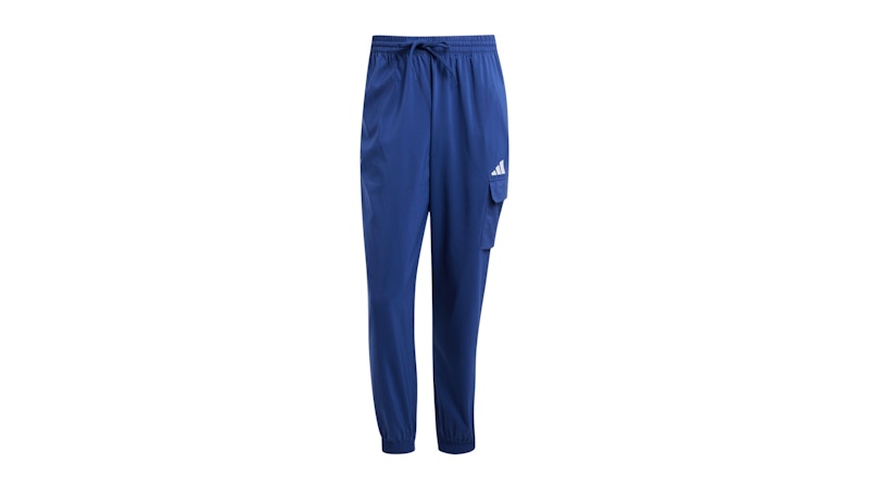 Pre-owned Adidas Originals Men's Adidas Essentials Small Logo Cargo Pant In Dark Blue/white In Multi