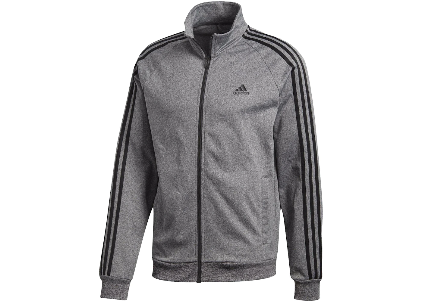 adidas Essentials Track Jacket Dark Grey Heather/Black Men's - FW22 - US
