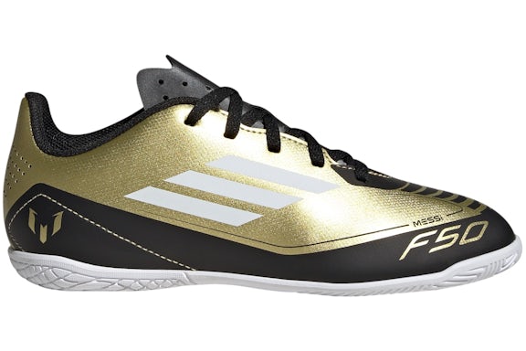 adidas F50 Club Indoor Messi Gold Metallic Cloud White Core Black (GS)