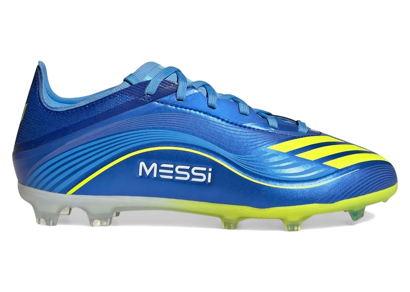 Pre-owned Adidas Originals F50 Elite Fg Messi Vis10n Pack (kids) Sneakers In Royal Blue/solar Yellow/semi Blue Burst