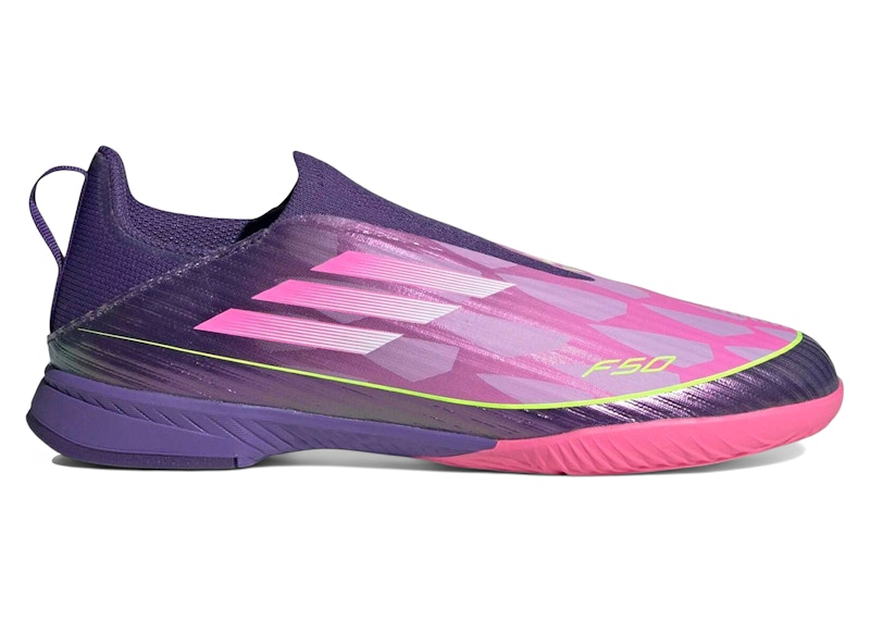 Pre-owned Adidas Originals F50 League Laceless Ic Lamine Yamal Future Icons Pack (kids) Sneakers In Unity Purple/footwear White