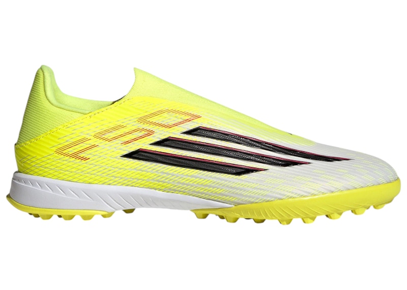 Men's Adidas F50 League Laceless TF Born for Goals Pack Sneakers in Team Solar Yellow 2/Core Black/Lucid Red
