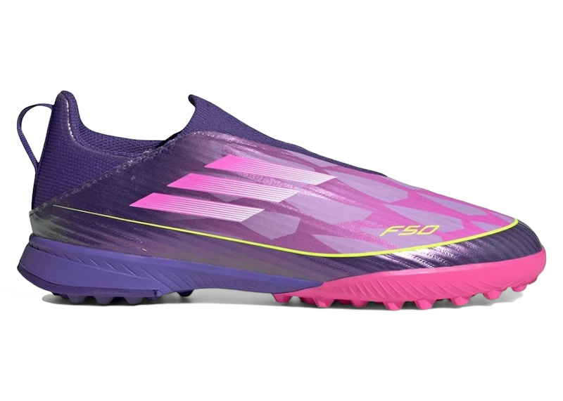 Pre-owned Adidas Originals F50 League Laceless Tf Lamine Yamal Future Icons Pack (kids) Sneakers In Unity Purple/footwear White