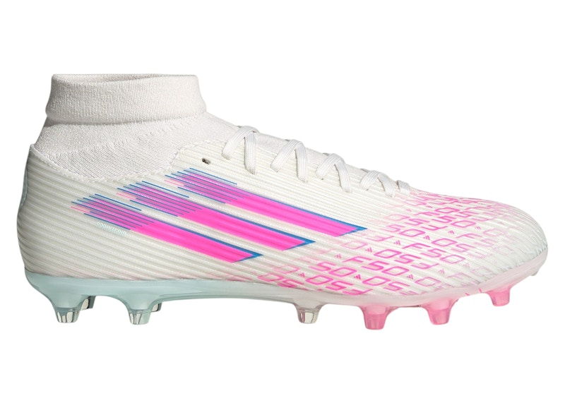 adidas F50 League Mid-Cut FG/AG Sparkfusion White Lucid Pink (Women's) - JI0013