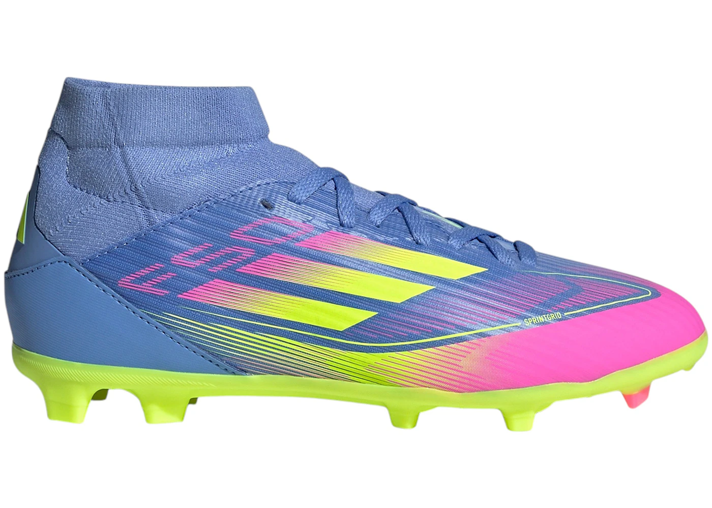 adidas F50 League Mid FG/MG Blue Fusion Lucid Lemon Lucid Pink (Kids ...