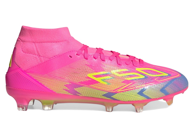 Pre-owned Adidas Originals F50 Pro Midcut Fg Mystic Victory Pack (women's) Sneakers In Lucid Pink/lucid Lemon/blue Fusion In Multi