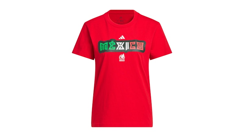 Women's Adidas FIFA World Cup 2026 Mexico Home Graphic Tee Shirt in Better Scarelet Red