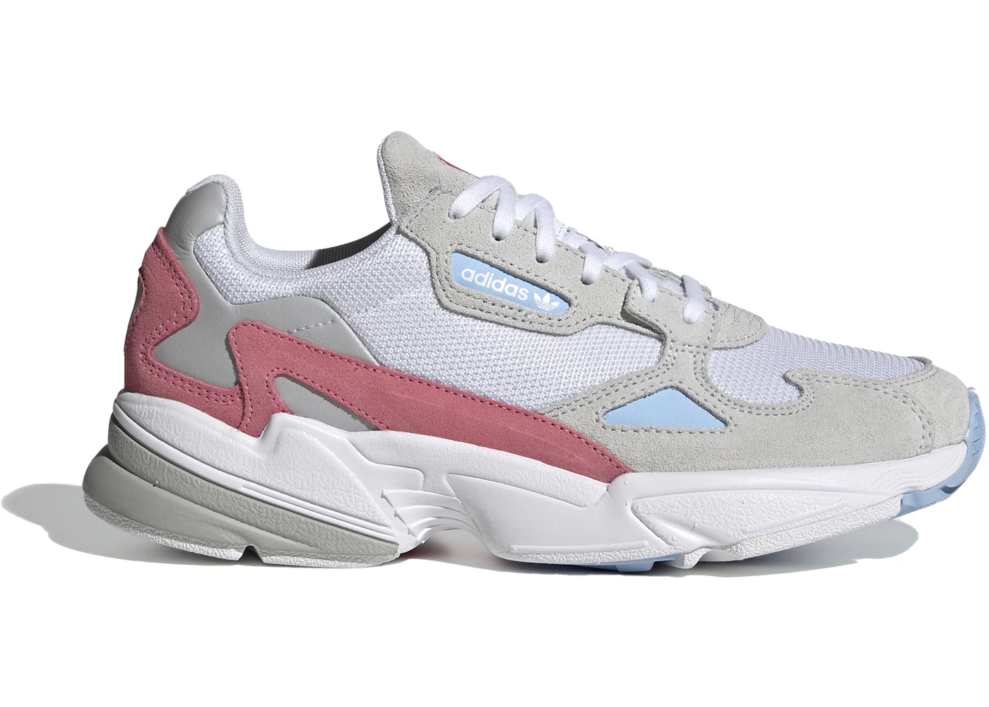 Adidas white & pink falcon trainers Clearance
