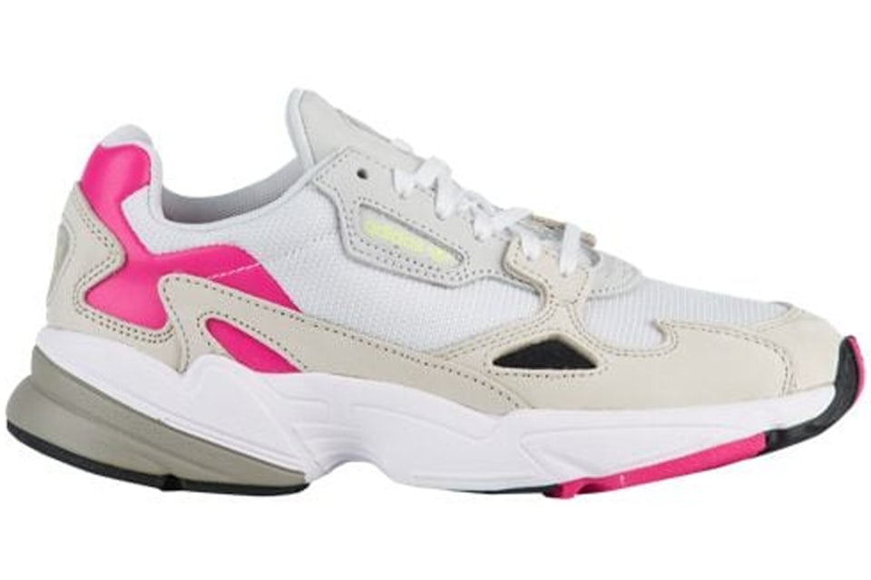 Adidas falcon white grey sales pink