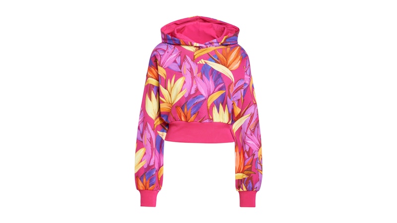 Pre-owned Adidas Originals Women's Adidas Farm Hoodie In Bold Pink/spring Yellow/lucid Fuchsia In Multi