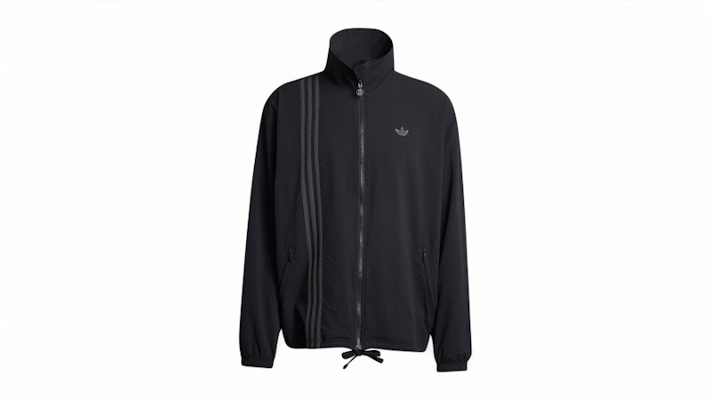 adidas Fashion Seersucker Firebird Track Top Black Men's