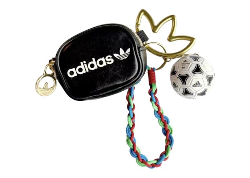 adidas Football Zip Pouch Keychain Black/Gold/Multi