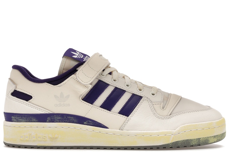 Men's Adidas Forum 84 Low AEC Vintage Pack White Purple Sneakers in Cloud White/Collegiate Purple