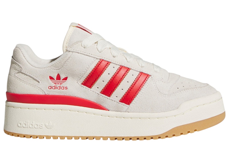 Adidas Forum Bold Stripes Valentine's Day (Women's) Sneakers in Cream White/Red/Sandy Pink