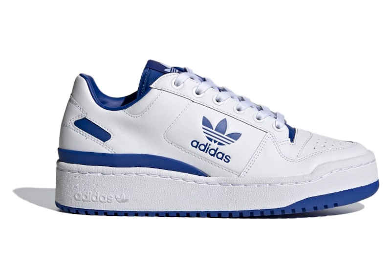 Royal blue shop and white adidas