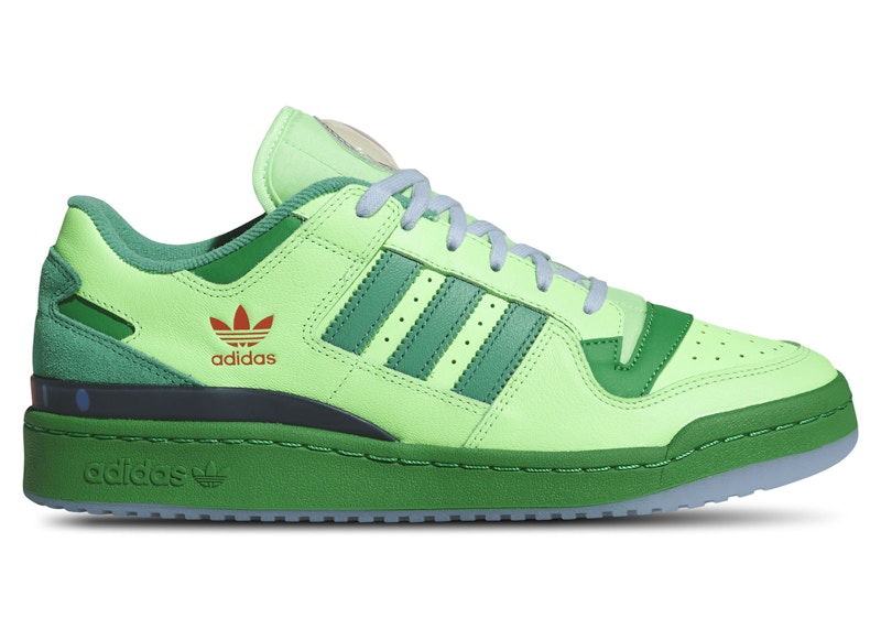 Pre-owned Adidas Originals Men's Adidas Forum Low The Simpsons Treehouse Of Horror Sneakers In Semi Court In Lime Burst/green/s