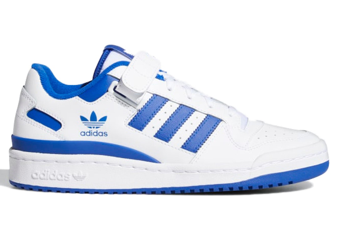 Pre-owned Adidas Originals Adidas Forum Low White Royal Blue (women's) In Cloud White/royal Blue/cloud White