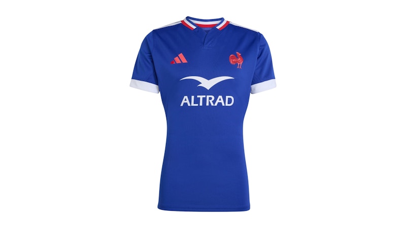 Maglia Adidas France Rugby Performance Fit Replica, semilucida, blu