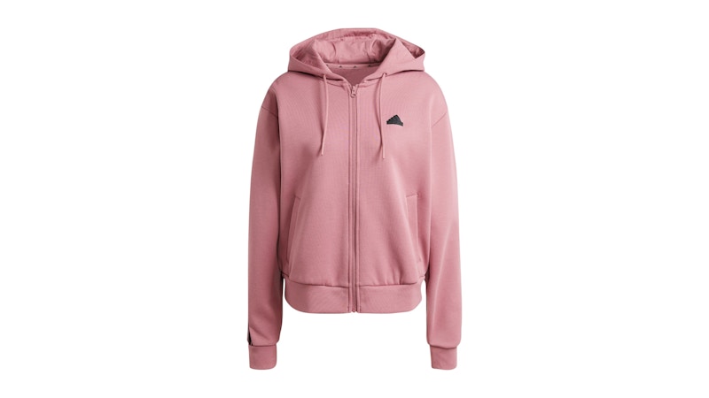 Pre-owned Adidas Originals Women's Adidas Future Icons 3stripes Full Zip Hoodie In Preloved Crimson