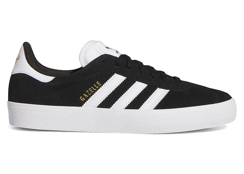 Men's Adidas Gazelle ADV Black White Sneakers in Core Black/Cloud White/Gold Metallic
