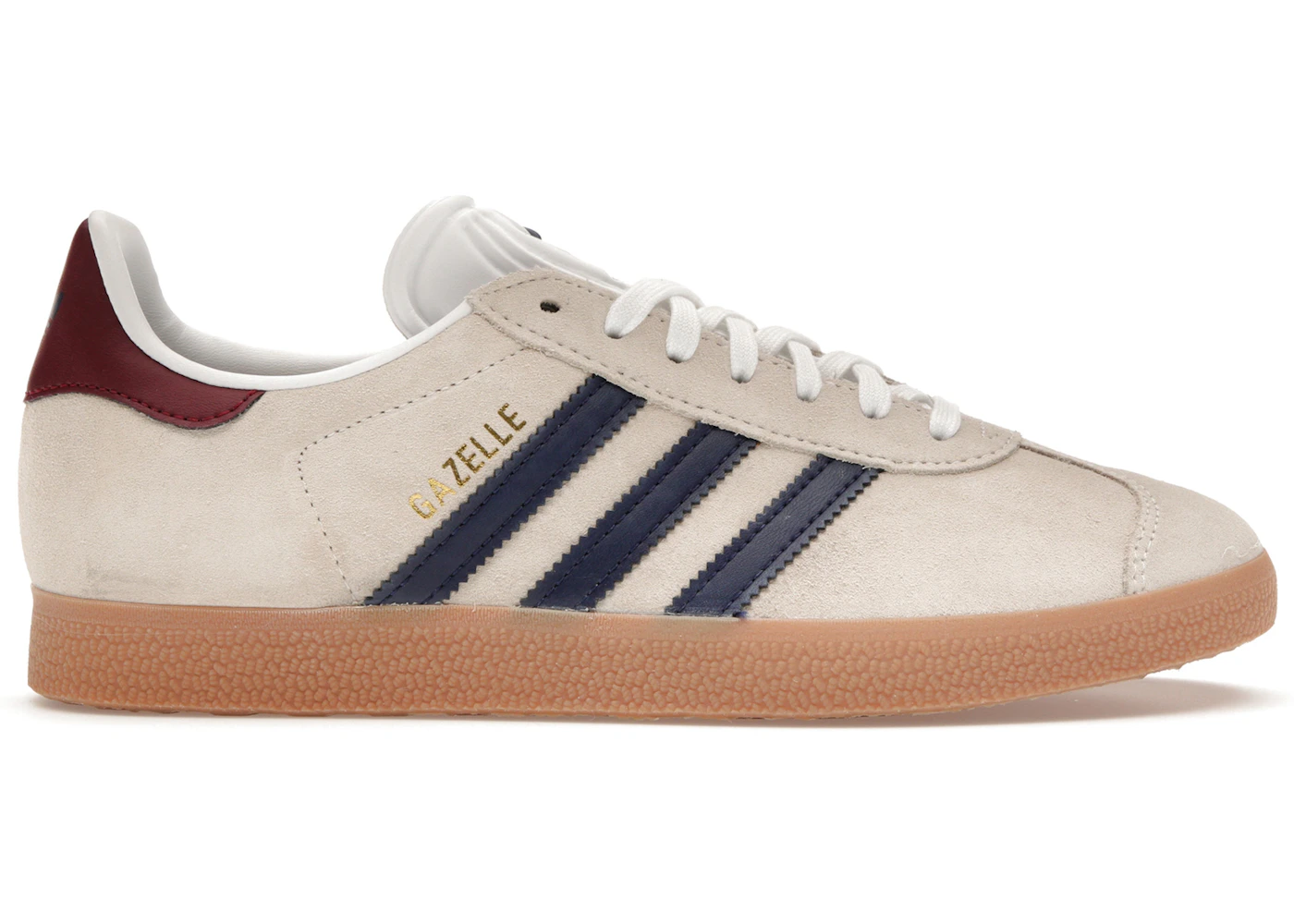 adidas Gazelle Beige Dark Blue Collegiate Burgundy Men's - IE0546 - US