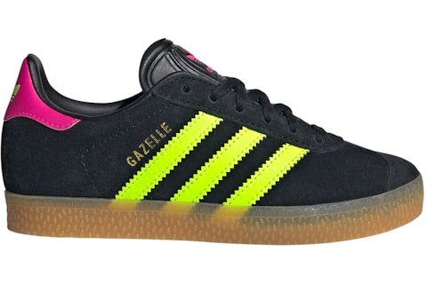 adidas Gazelle Black Signal Green Shock Pink (PS) - JQ6000 - US adidas Gazelle Black Signal Green Shock Pink (PS) - JQ6000 - US