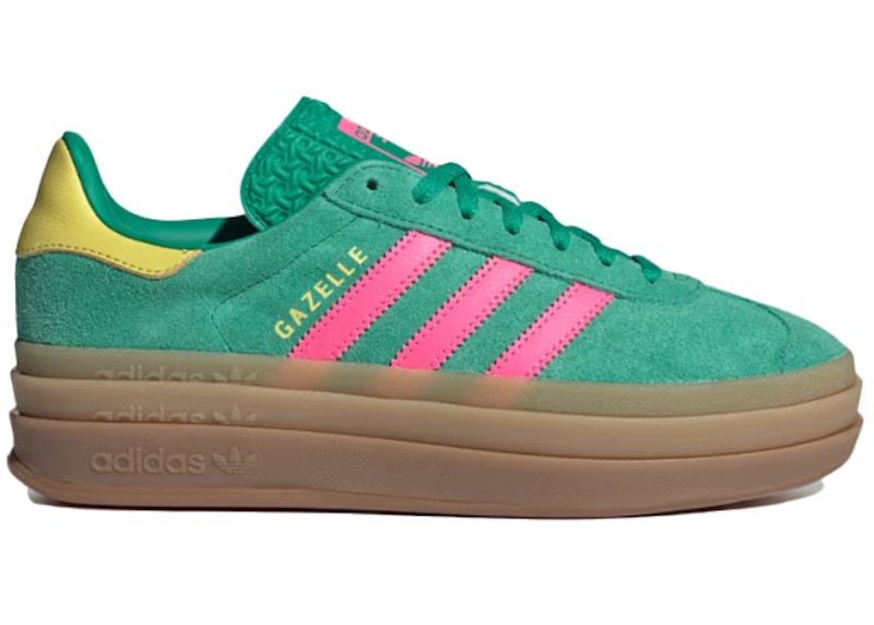 adidas Gazelle Bold Court Green Lucid Pink Womens