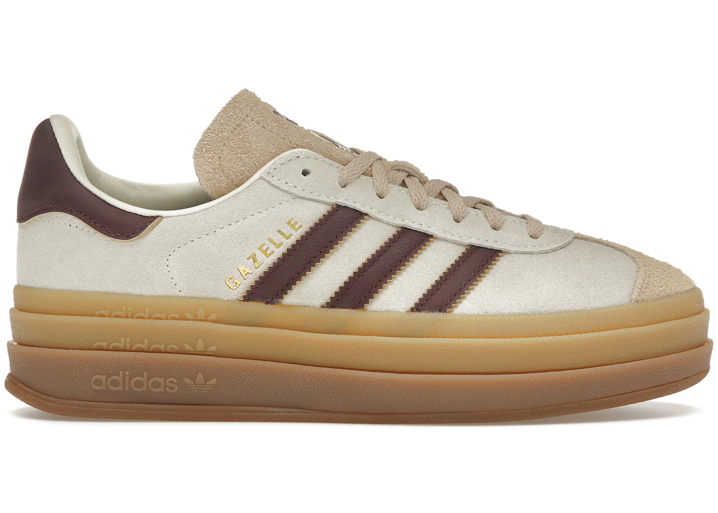 adidas Gazelle Bold Cream White Maroon (Women's) - JQ5127 - US adidas Gazelle Bold Cream White Maroon (Women's) - JQ5127 - US