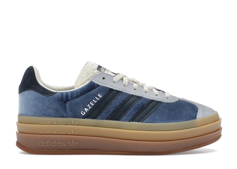 Pre-owned Adidas Originals Gazelle Bold Velvet (women's) Sneakers In Preloved Ink/aurora Ink/wonder Blue