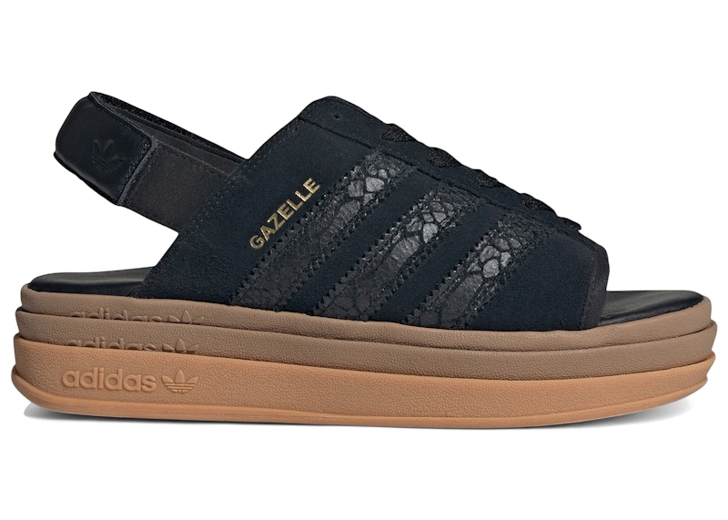 adidas Gazelle Bold Sandals Core Black Snakeskin (Women's) - HQ4688 - US
