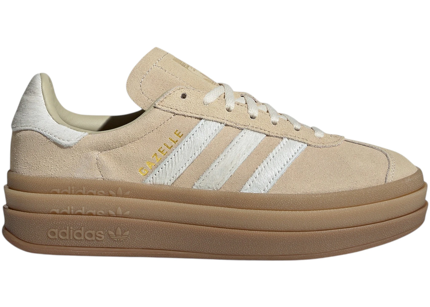 adidas Gazelle Bold Stone Khaki Cream White (Women's) - IH4201 - US adidas Gazelle Bold Stone Khaki Cream White (Women's) - IH4201 - US
