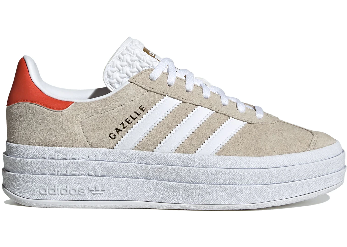 adidas Gazelle Bold Wonder Beige Collegiate Orange (Womens